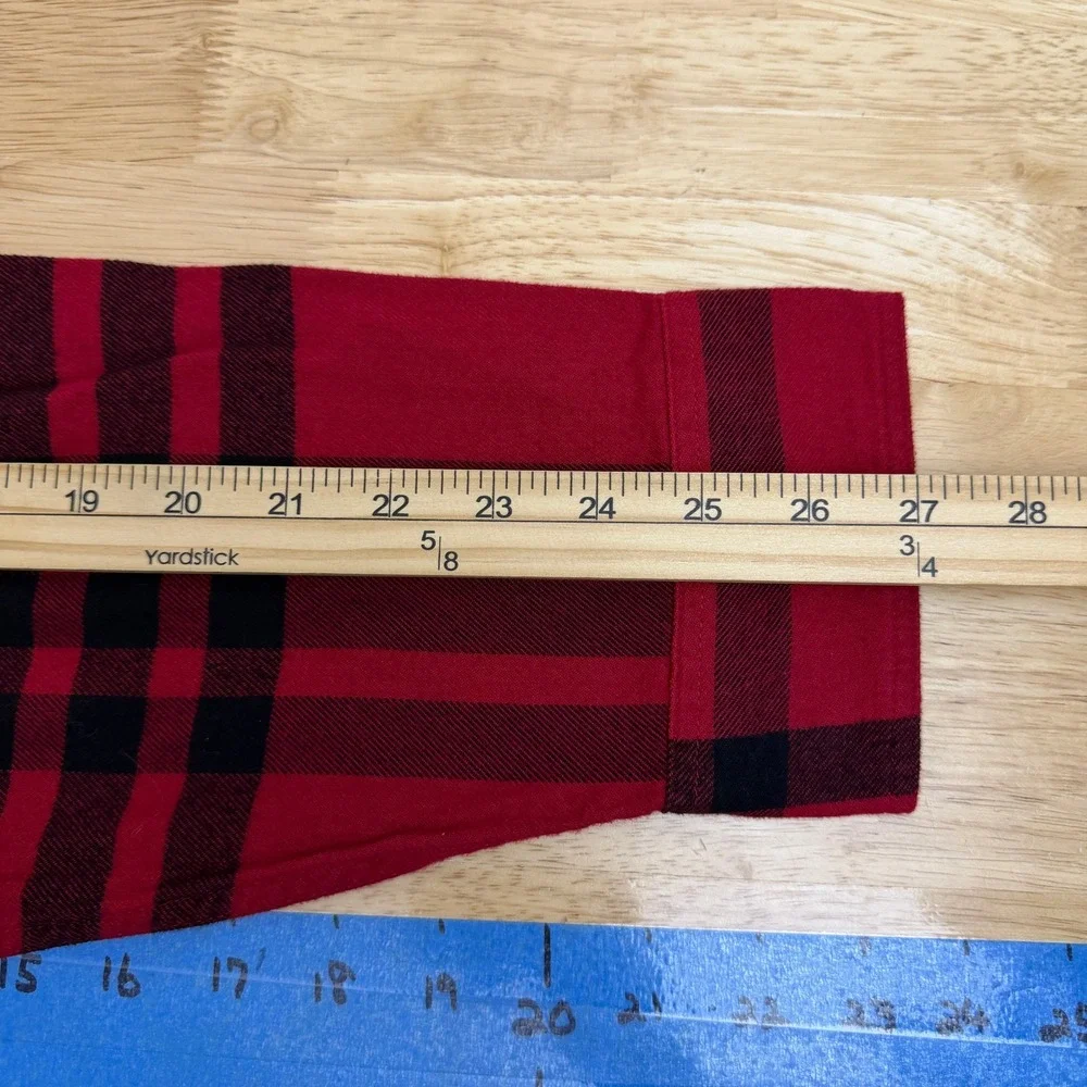 NEW Banana Republic Flannel Shirt Mens XXL Cotton Red Black Plaid Standard Fit